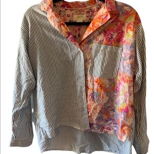 Maeve ~ Anthropologie mixed print button up